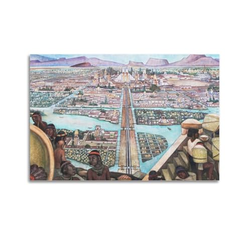Póster artístico de pared con simbolismo neutro inspirado en Diego Rivera para salón, 40x60 cm