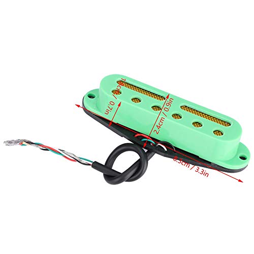 Guitar Pickup Guitar Single Coil Pickup Neck Middle Bridge Pickup Kit Pickup with Frame Guitar Parts Guitar Accessory Musical Instrument Accessory(Green)