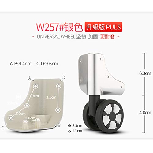 Luggage Wheel,Luggage Suitcase Wheels, 360 Degree Swivel Luggage Mute Wheel Suitcase Replacement Repair Wheels Parts Spinner (W257#)(A Pair)2