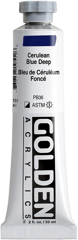 Pro-Art Golden Heavy Body Acrylic Paint 2oz-Cerulean Blue Deep
