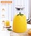 Potdoctor Glass Pitcher with Lid, 1 Gallon 128oz Water Pitcher with Handle and Spout for Fridge, Borosilicate Glass for Iced Tea, Juice, Sangria, Cold/Hot Beverage, Large Jug with Extra Wide Mouth