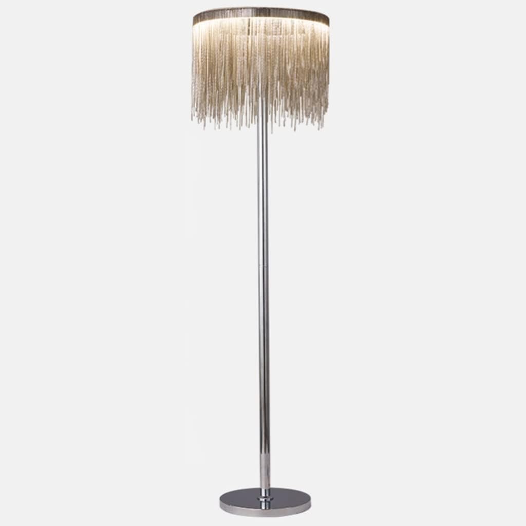 Luksusowa lampa podłogowa, wysoka lampa słupowa, metalowa podstawa, lampa podłogowa z frędzlami, lampa podłogowa, lampa do czytania do salonu sypialni lampa narożna Doskonały wybór (A)