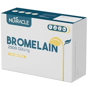 Nutracle Bromelina 2500 GDU/g 40 Tabletten à 500 mg – Entwässerndes Ergänzungsmittel – Anticellulite und Wasserretention in den Beinen – Diuretikum und Verdauungsförderer (40 Einheiten, 1 Packung).