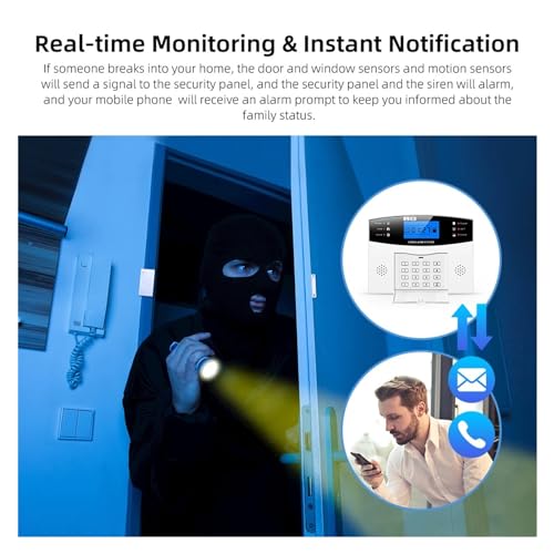Tuya WIFI System Alarmowy GSM Bezprzewodowy Domowy Alarm Antywłamaniowy Czujnik Okna Drzwi Współpracuje Z Samrt Life Zdalny Monitoring(D)
