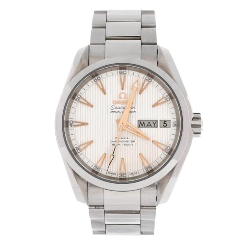 Pre-Loved Seamaster Aqua Terra 150M Day-Date Co-Axial Chronometer Automatic Watch Stainless Steel 38