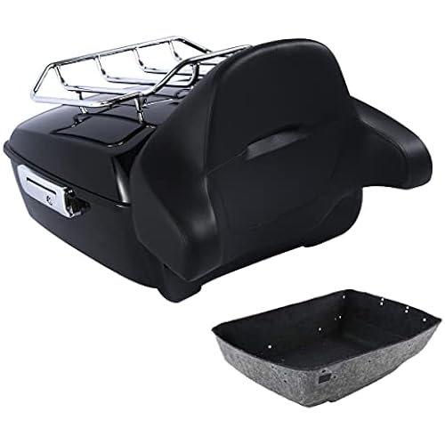 13.7'' King Tour Luggage Trunk & Around Backrest Chrome Luggage Rack Fit for Harley Touring 2014-2025 Street Glide Electra Glide Road Glide Road King