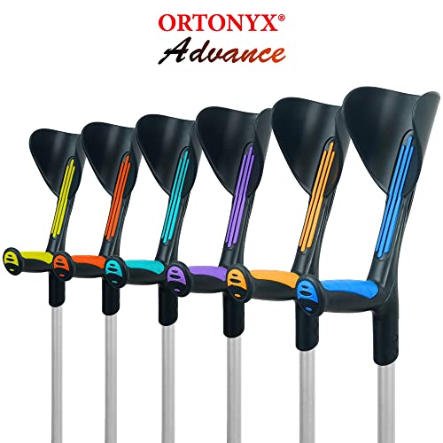 Ortonyx Forearm Crutches 1 Pair - Ergonomic Handle With Comfy Grip - High Density Sturdy Aluminum - 308Lb Max / 200916 #TOP6