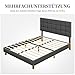 Yaheetech Polsterbett 140 x 200 cm Doppelbett mit Höhenverstellbarem Kopfteil, Stabiler Bettrahmen Stoffbett mit Lattenrost, Gepolstertes Bettgestell Jugendbett, Dunkelgrau