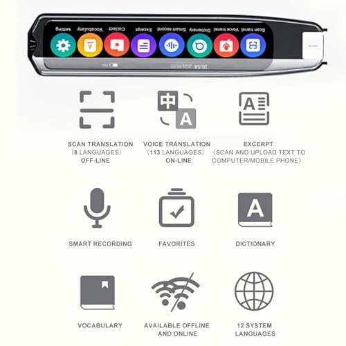 Caneta Smart Scan Reader, Caneta WiFi Translator, Multifuncional Caneta de Tradução de Idiomas Canet