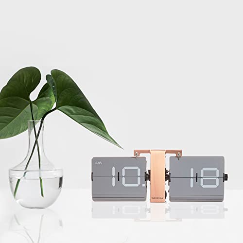 Cloudnola Flipping Out Wall And Tabletop Flip Clock, Grey And Copper, Battery Operated Digital Display #TOP3