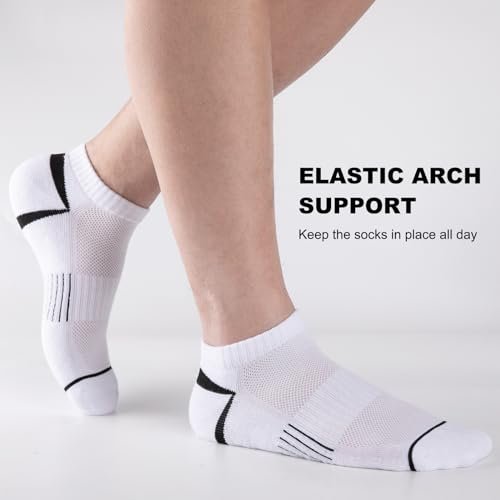 COOPLUS 12 Pack Men's Athletic Ankle Socks Cushioned Running Breathable Low Cut Casual Socks2