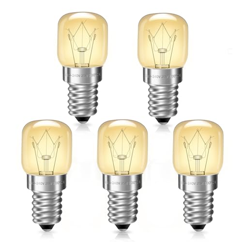 Liuyife E14 Ampoule Four, Dimmable, Résistante à 300 Degré, Blanc Chaud 2700K, T22 E14 Petite vis Edison Ampoule four pour Four, Micro-ondes, Lampe à Sel, 5 Unité