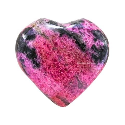 Rhodonite Crystal Heart Palm Stone for Healing Cover