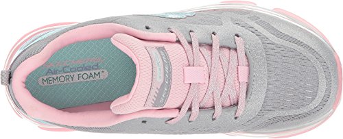Skechers Skechers Kids Womens Skech Air Radiant 81804L (Little Kid/Big Kid) Grey/Pink 12 Little Kid M