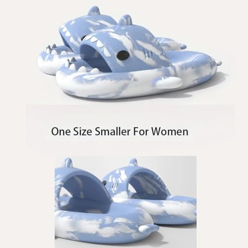 Image of allgala Shark Slides for Women Men and Big Kids Novelty Soft Slippers Open Toe Shark Sandals Cushioned Slides Beach Pool Shower Cruise Slippers with Comfy Cushioned Thick Sole