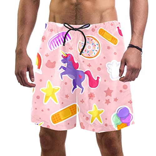 Short de bain homme Yuzheng maillot de plage licorne crème glacée