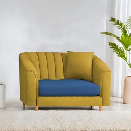 Image of Doraldo Seater Sofa Set for Living Room (Blue Yellow) Premium Fabric Sofa Set