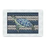 Ocean Beach Watercolor Sea Turtle Metal Plaque Tin Sign Nautical Sailboat Vintage Home Decorative Si