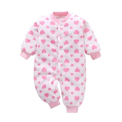 MYONA Mono para Bebé Niño Niña, Recién Nacido Pijama Algodón con Rayas Bebé Mono Mameluco Suave Bodies Bebé Manga Larga Invierno Recién Nacido Pelele Bebé Pijama de Algodón Jumpsuit Unisex 0-2Y