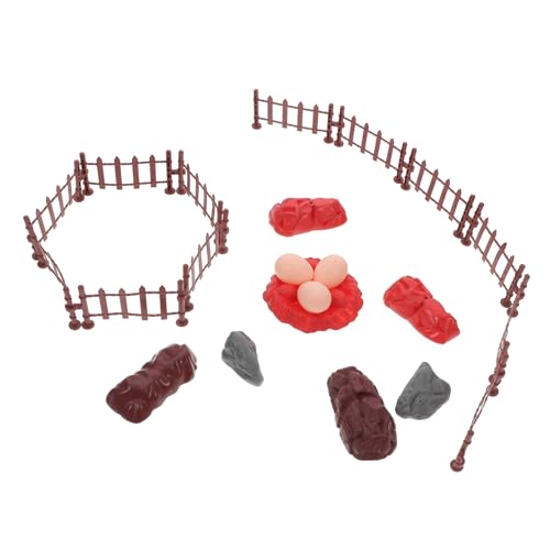 ULTECHNOVO 22 Piezas Valla De Jardín De Simulación y Accesorios De Piedra para Paisaje Creativo Mesa De Terrario De Valla Decorativa Puerta