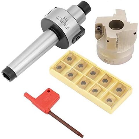 Rockyin Heavy CNC Milling Cutting Kit MT2-FMB22 Face Mill Holder + 400R-50-22 CNC Lather End Milling Cutter + 10pcs APMT1604 CNC Hard Alloy Blade Cover
