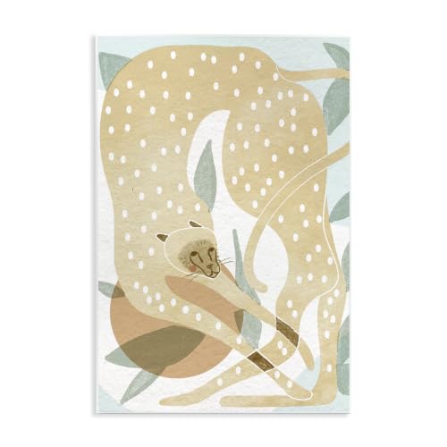 Cheetah Jungle Geometric, 13 x 19 Inch Mounted Print on Wall Plaque
