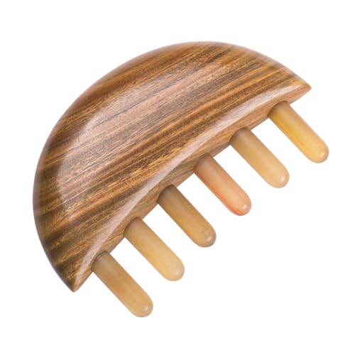 Peigne à dents grossières en corne de buffle BESTYASH pour massage du cuir chevelu