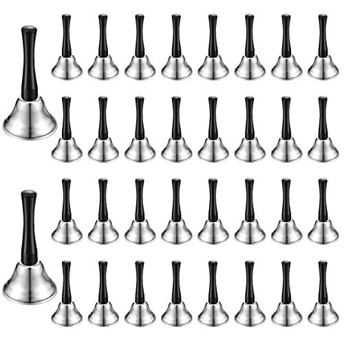 34-piece metal hand bells with wooden handles