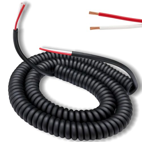18AWG 2 Conductor Coil Cord Retractable Extension Cable 3FT to 15FT