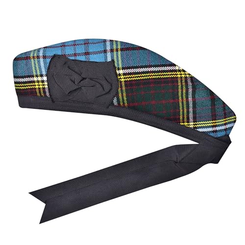 Image of Glengarry Cap-Traditional Scottish Hat, Acrylic Wool Tartan Glengarry hat, Kilts /Bagpipes Accessories