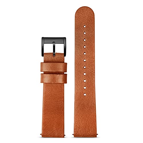 Bracelet de montre en cuir véritable marron rétro et souple de 22mm