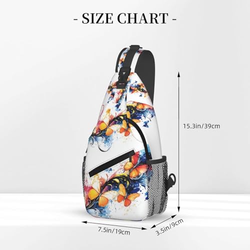 Image of Crossbody Bag Elegant Romantic Butterfly Sling Bag Backpack Chest Bags Shoulder Bag for Women Men