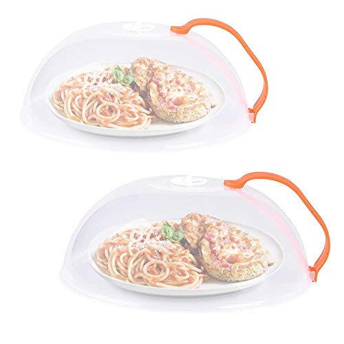 GYBest 2 Pack Microwave Splatter Cover Microwave Plate Cover Guard Lid with Steam Vents and Handle Keeps Microwave Oven Clean