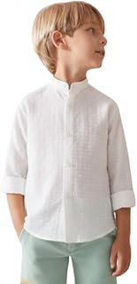 A.T.U.N. (ALL THINGS UBER NICE) Boys 100% Cotton Band Collar Shirt | Soft Fabric with Button Front Style & Roll-Up Sleeves... Price In India