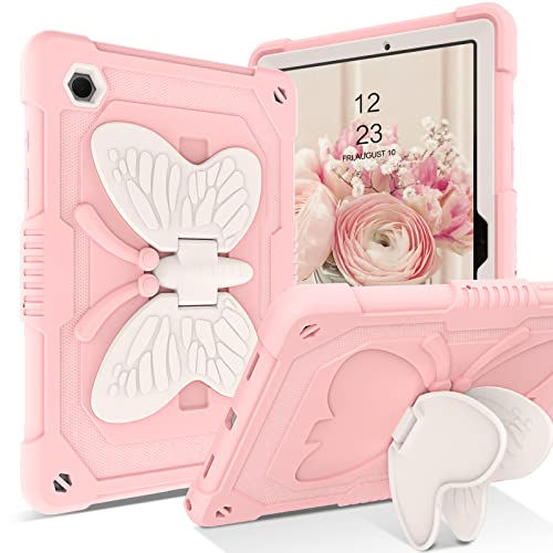 YINLAI Galaxy Tab А8 10.5 Case, Samsung Galaxy Tab A8 Case Kids Girls Women Children Butterfly Kickstand Shockproof Protective Tablet Cover for Samsung Tab A8 10.5 inch 2022 [SM-X200/X205/X207], Pink