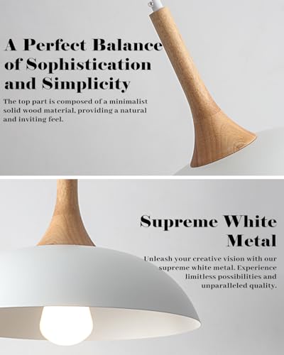 White Modern Dome Pendant Lights 13.8 inch - Image 4