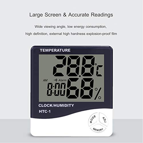 Cuculo Higrômetro digital Monitor de temperatura interna Medidor de umidade Grande LCD estação meteo