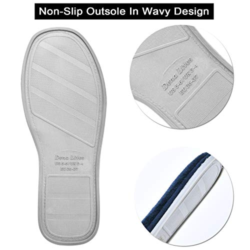Image of DL Open Toe Slippers for women Indoor, Cozy Memory Foam Womens House Slippers Summer Slip On, Comfy Soft Flannel Womens Bedroom Slippers Slide Breathable Size 5-6 7-8 9-10