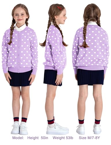 BOBOYOYO Girls Cardigan 100% Cotton Kids Heart Cardigan Sweater Valentines — view 2