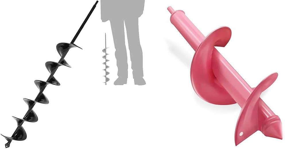 TCBWFY 3x24 Inch Auger Drill Bit for Planting - Easy Planter Garden Auger - Bulb & Bedding Plant Augers,4x12 Inch Auger Drill Bit for Planting - Heavy Duty Garden Tools Auger Drill Bit