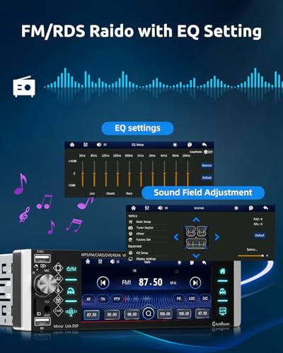 ESSGOO Sing Din Car Stereo with Wireless Carplay and Android Auto, 5.1 Inch Single Din HD IPS Touchscreen Auto Radio Receiver with Bluetooth Voice Control FM Mirror Link - Image 6