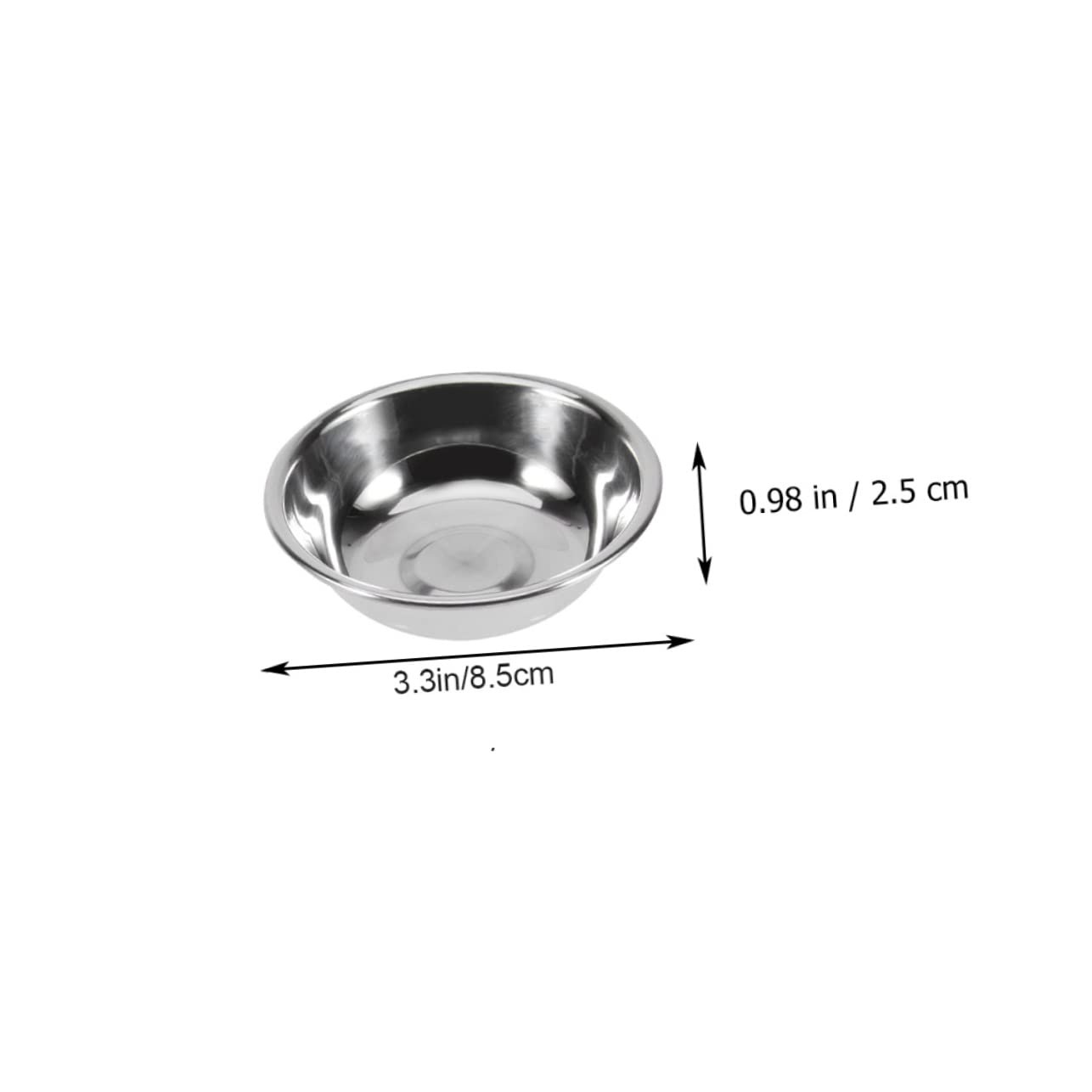 COLLBATH 6pcs Stainless Steel Plate Seasoning Bowls Small Dipping Bowls Dipping Saucers Dipping Dish Round Serving Tray Condiment Dishes Snack Plate Dipping Sauce Dish Condiment Tray Silver