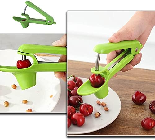 Cherry Pitter Tool, KooteenYao Cherry Stoner Remover, with Stainless Steel Rod Olive Red Dates Pitting Device, Food Grade Handle, Good Helper in Making Fruit Desserts