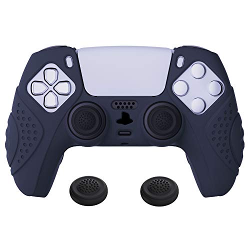 Extremerate Playvital Guardian Edition Midnight Blue Ergonomic Soft Anti-Slip Controller Silicone Case Cover For Ps5, Rubber Protector Skins With Black Joystick Caps For Ps5 Controller #TOP20