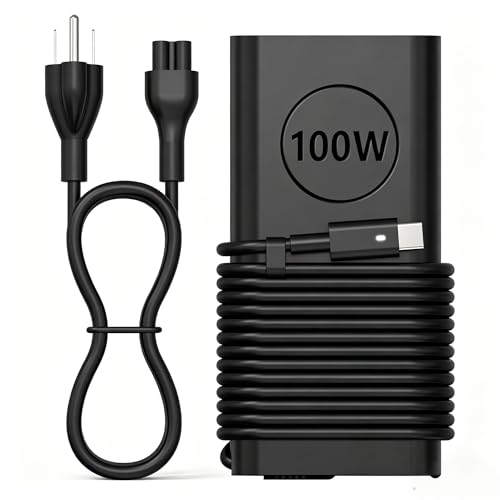 Image of 100W USB C Laptop Charger Compatible with Dell XPS 15 17 9575 9500 9510 9520 9530 9710,Latitude 5340 7640 7340 5540 9440,Precision 3580 5470 5480 5550 5560 5530 5570 5750 AC Adapter Power Cord