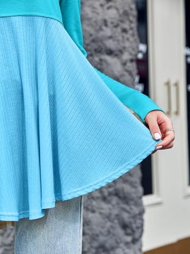 Nuisette à manches longues ample pour masquer les imperfections en tunique péplum - 5