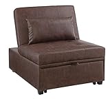 Powell Brown Faux Leather Sofa Bed Marnie Chair