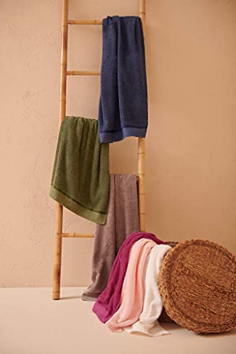 Jogo Toalhas Grossa Gigante 5 Peças Luxo - Canadá (Azul + Branco)