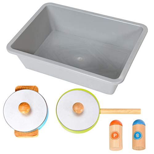 GIANTEX Kinderküche Holz, Spielküche Kinder Holzküche mit Zubehör, Spielzeugküche Kinderspielküche mit Wasserhahn… – Bild 7