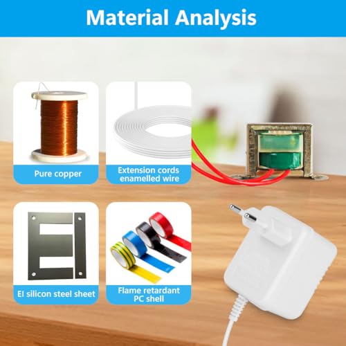 AMFUN Türklingel Transformator, 24V 500mA Türklingel Transformator, Video-Türklingel-Netzteil für Die meisten Versionen von Ring Doorbell, 8M (315\) langes Kabel